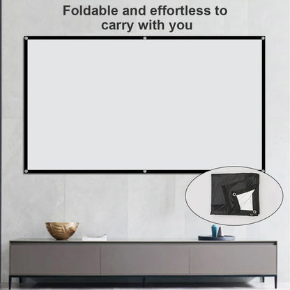 VEIDADZ Projector Screen 60-150inch White Milk Shred Black Background  Wrinkle-Free Design Soft Projection Screen Indoor Outdoor