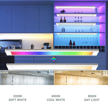 Under Cabinet LED Light Bar Kit 30CM RGBCCT Smart Light Dimmable Bedroom Cupboard Work with Alexa Google Home 2-6PCS